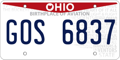 OH license plate GOS6837