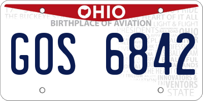 OH license plate GOS6842