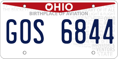 OH license plate GOS6844