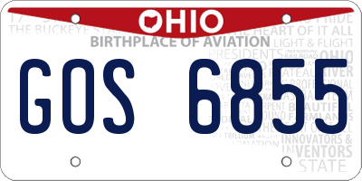 OH license plate GOS6855