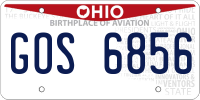 OH license plate GOS6856
