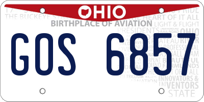 OH license plate GOS6857