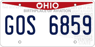 OH license plate GOS6859