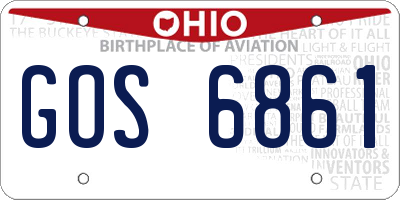 OH license plate GOS6861