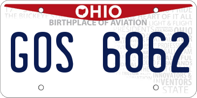 OH license plate GOS6862