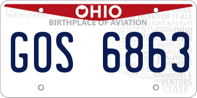 OH license plate GOS6863