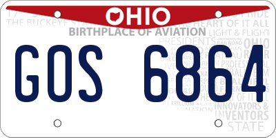 OH license plate GOS6864