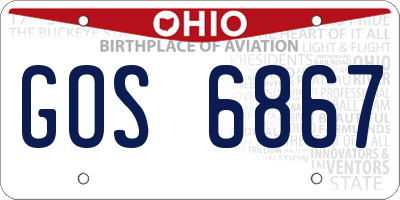OH license plate GOS6867