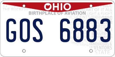 OH license plate GOS6883