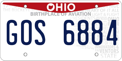 OH license plate GOS6884