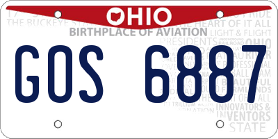 OH license plate GOS6887