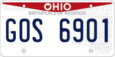 OH license plate GOS6901