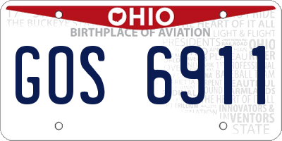 OH license plate GOS6911