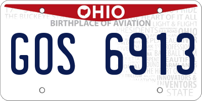 OH license plate GOS6913