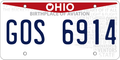 OH license plate GOS6914