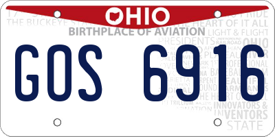 OH license plate GOS6916