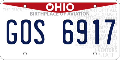 OH license plate GOS6917