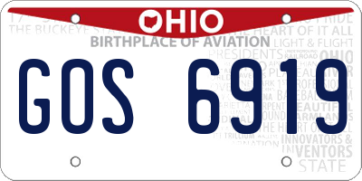 OH license plate GOS6919