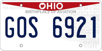OH license plate GOS6921