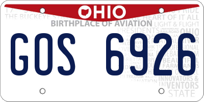 OH license plate GOS6926