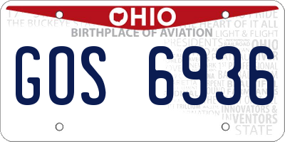 OH license plate GOS6936