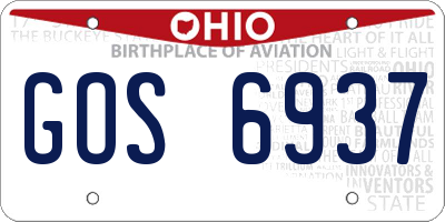 OH license plate GOS6937