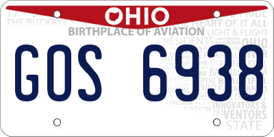 OH license plate GOS6938