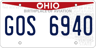 OH license plate GOS6940