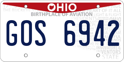 OH license plate GOS6942