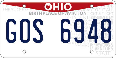 OH license plate GOS6948