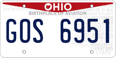 OH license plate GOS6951