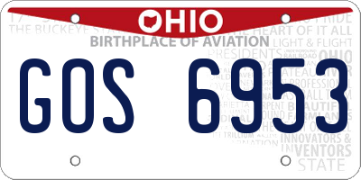 OH license plate GOS6953