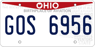 OH license plate GOS6956