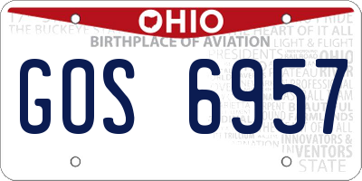 OH license plate GOS6957