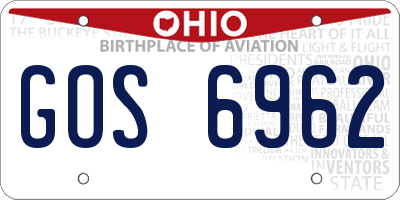 OH license plate GOS6962