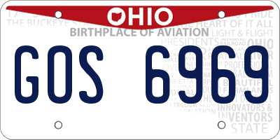 OH license plate GOS6969