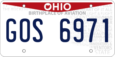 OH license plate GOS6971