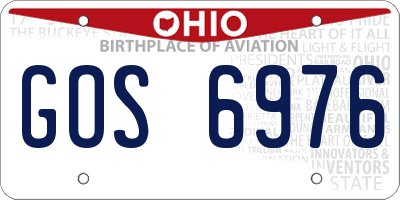 OH license plate GOS6976
