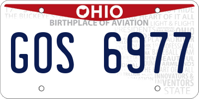 OH license plate GOS6977