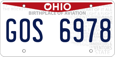 OH license plate GOS6978