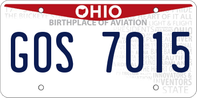 OH license plate GOS7015