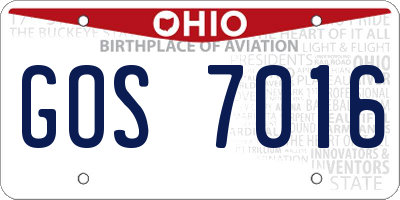 OH license plate GOS7016