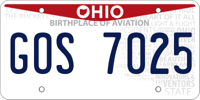OH license plate GOS7025