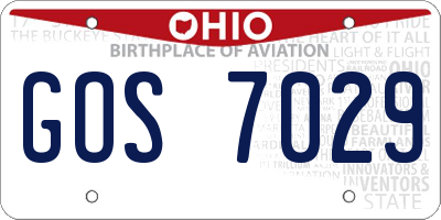 OH license plate GOS7029
