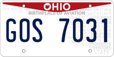 OH license plate GOS7031