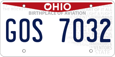 OH license plate GOS7032