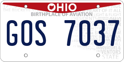 OH license plate GOS7037