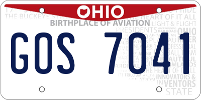 OH license plate GOS7041