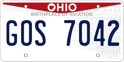OH license plate GOS7042