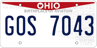 OH license plate GOS7043